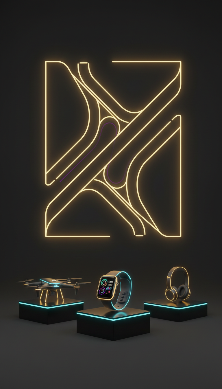 Vector Art Neon Skyline
